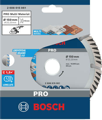 Object #200468153: 2608615061_bo_pro_p_f_1 Bosch PRO Multi Material diamond disc 150×22.23 mm.