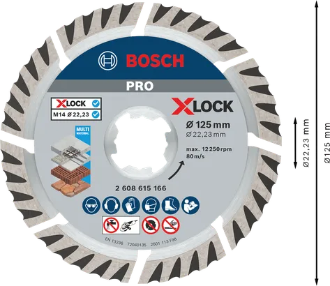 Bosch PRO Multi Material Diamond Disc 125 mm X-Lock.