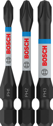 Bosch PRO PH Impact Bit set PH1 PH2 PH3 55mm.
