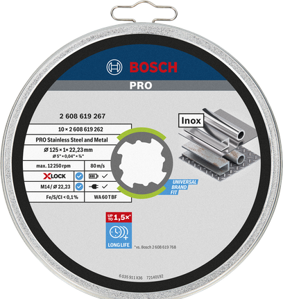 Bosch PRO stainless steel and metal cutting disc 125 mm.