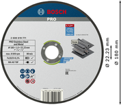 Bosch PRO stainless steel and metal cutting disc 180mm.