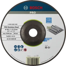 Bosch PRO Stainless Steel Grinding Disc 180 x 7 mm for Inox.