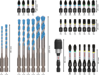 Bosch PRO Impact Mixed Set drill and screwdriver bits, 35 pieces.