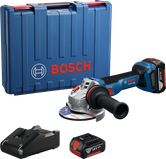 Bosch GWS 18V-11 angle grinder with case, battery and charger.