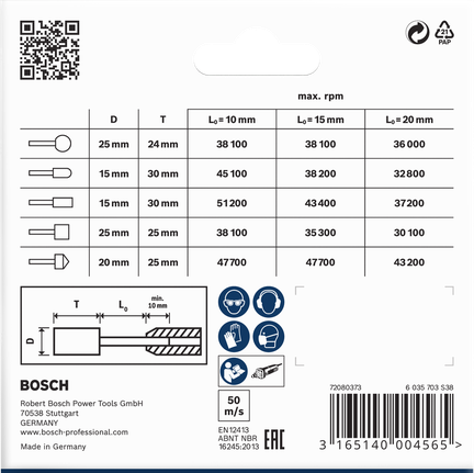PRO Steel Mounted Point Set, 25 x 24; 15 x 30; 15 x 30; 25 x 25; 20 x 25 mm, G60; G60; G60; G60; G60, 5 pcs Bosch PRO Steel mounted point set 5 pcs.