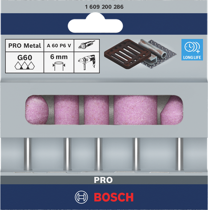 PRO Steel Mounted Point Set, 25 x 24; 15 x 30; 15 x 30; 25 x 25; 20 x 25 mm, G60; G60; G60; G60; G60, 5 pcs Bosch PRO Steel mounted point set 5 pcs.