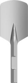 Bosch PRO HEX 28-4C spade chisel with 135 mm edge.