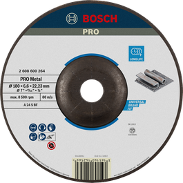 Bosch PRO Metal Grinding Disc A 24 S BF, 180 mm, long life.