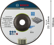 Bosch PRO Stainless Steel Grinding Disc 180mm long life.