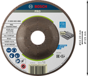 Bosch PRO stainless steel grinding disc 125 x 6 x 22.23 mm.