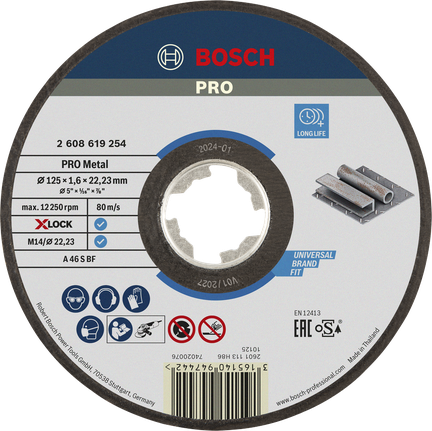 Bosch PRO Metal Bonded Cutting Disc X-Lock 125mm.