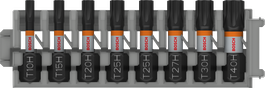 Bosch PRO TH Impact Bits set T10H to T40H, 8 pieces.