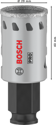 Bosch PRO Tile PC Plus Hole Saw 29 mm for tile drilling.