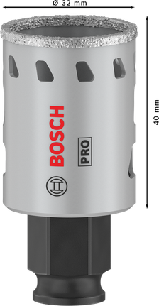 Bosch PRO Tile PC Plus Hole Saw 32 mm for tile cutting.