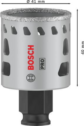 Bosch PRO Tile PC Plus Hole Saw 41 mm for tile drilling.