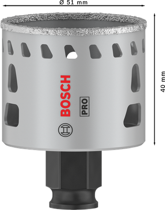 Bosch PRO Tile PC Plus Hole Saw 51 mm for tile cutting.