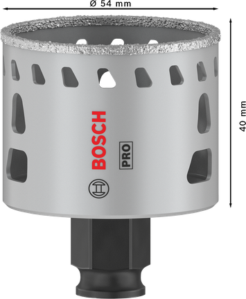 Bosch PRO Tile PC Plus Hole Saw 54 mm for tile cutting.