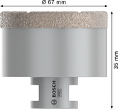 Bosch PRO Ceramic dry Core Cutter 67 mm for tile drilling.
