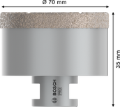 Bosch PRO Ceramic dry Core Cutter 70 mm diameter.
