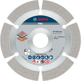 Bosch PRO Stone Diamond Disc 105 mm for cutting stone.