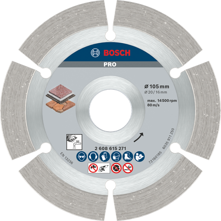Bosch PRO Stone Diamond Disc 105 mm for cutting stone.