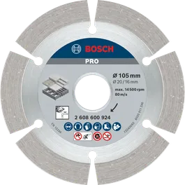 Bosch PRO Concrete Diamond Disc 105 mm for cutting.