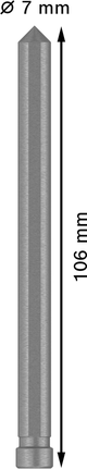 Bosch pilot pin for PRO Metal TCT annular cutter, 106 mm.