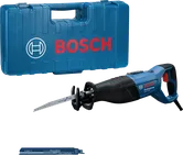Bosch GSA 12-30 reciprocating saw with case and blade.