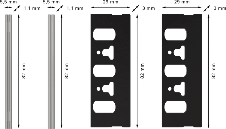 Bosch PRO Planer Knife Set 82 mm 4-piece.
