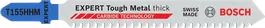 Bosch EXPERT Tough Metal T155HHM jigsaw blade for thick metal.