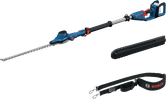 Bosch GHE 18V-50 telescopic hedge trimmer with strap.
