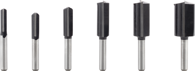 Bosch PRO Router Bit Straight Set 1/4 inch shank, 6 pieces.