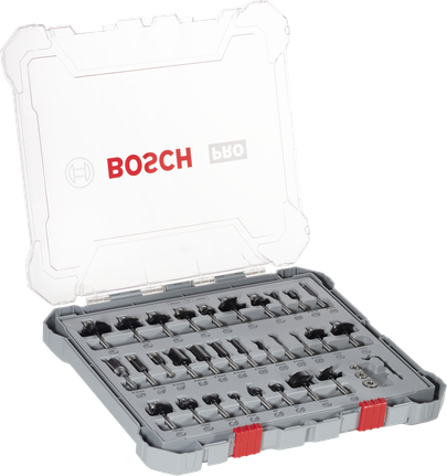 Bosch PRO Router Bit Mixed Set 30 pcs in case.
