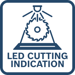 Provides an adjustment-free cutting line indication that ensures accuracy for a long time to come