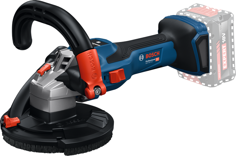 Bosch cordless wall grinder with ergonomic handle.
