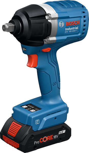 Bosch IDS 18V-650 T cordless impact wrench, 450 Nm torque.