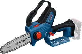 Bosch GKE 18V-20 cordless pruner saw for precise cutting.