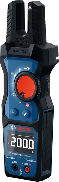 Bosch GFM 1000-15 fork meter for electrical measurement.