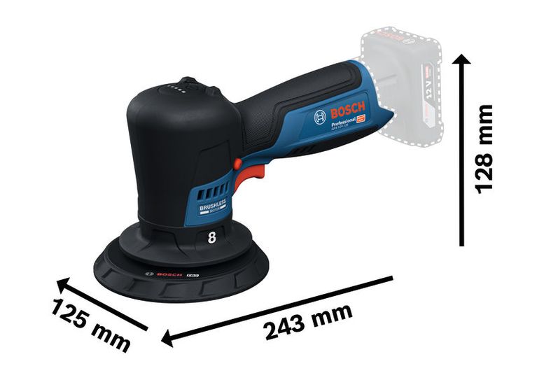Bosch GPX 12V-125 polisher with brushless motor.