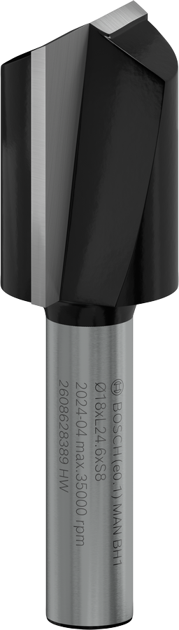 Bosch PRO Router Straight Bit two flutes 18x24.6mm.