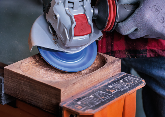 Bosch X-LOCK Carbide Disc shaping wood.