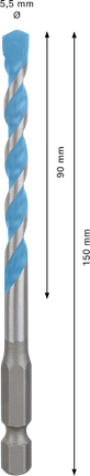 Bosch EXPERT HEX-9 Multi Construction Drill Bit 5.5mm.