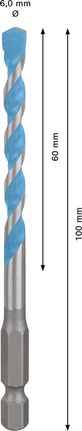 Bosch EXPERT HEX-9 Multi Construction Drill Bit 6x100mm.