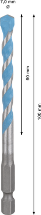 Bosch EXPERT HEX-9 Multi Construction Drill Bit 7 x 100 mm.