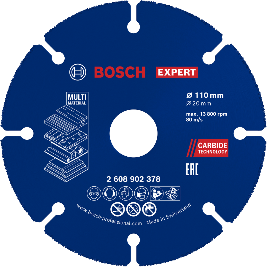 Bosch EXPERT Multi Material Carbide Cutting Disc, 110 mm.