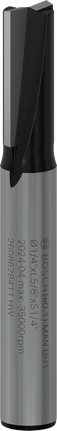 PRO Router Straight Bit, Two Flutes, Ø 1/4″ x L 5/8″, Shank 1/4″ Bosch PRO Router Straight Bit two flutes 1/4 inch shank.
