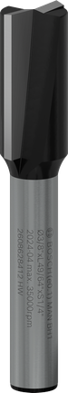 PRO Router Straight Bit, Two Flutes, Ø 3/8″ x L 49/64″, Shank 1/4″ Bosch PRO Router Straight Bit two flutes 3/8 inch diameter.