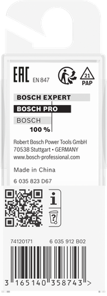 PRO Router Straight Bit, Two Flutes, Ø 1/2″ x L 49/64″, Shank 1/4″ Bosch PRO router straight bit 1/2″ two flutes.