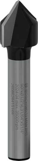 Bosch PRO Router Bit V-Groove 90° 1/2 inch shank 1/4 inch.