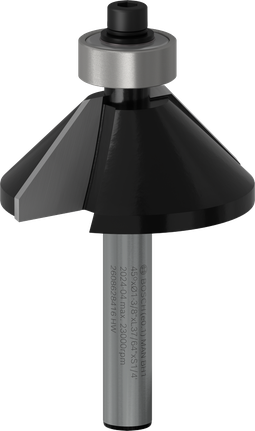 Bosch PRO Router Bit Chamfer 45 degree shank 1/4 inch.